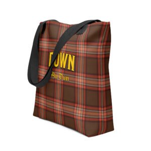 Down tartan tote bag