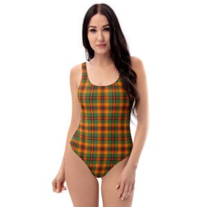 Derry tartan one-piece swimsuit