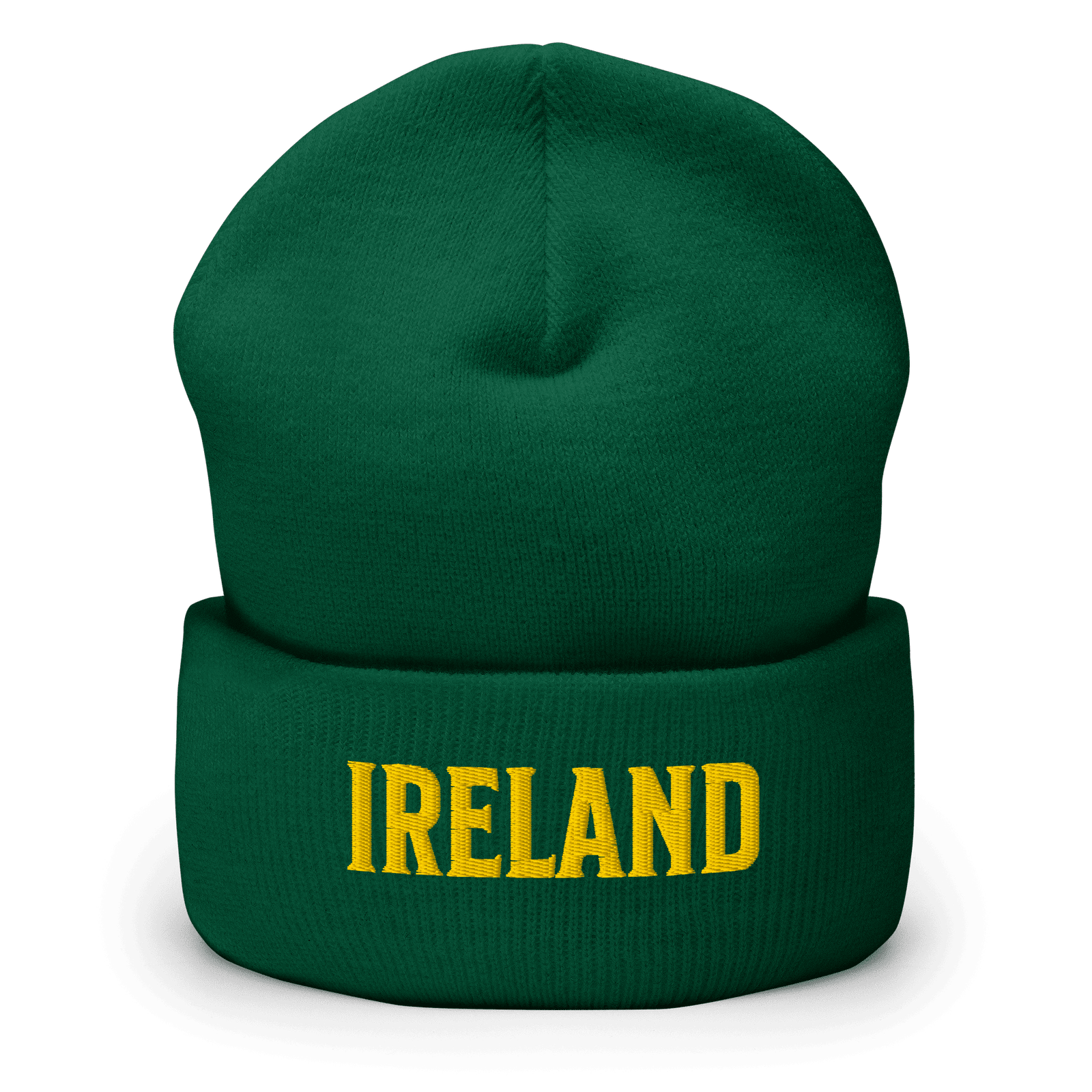 Ireland gold embroidered cuffed beanie
