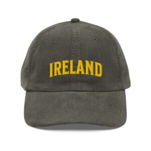 Ireland gold embroidered vintage corduroy cap