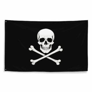 Classic pirate skull and bones flag