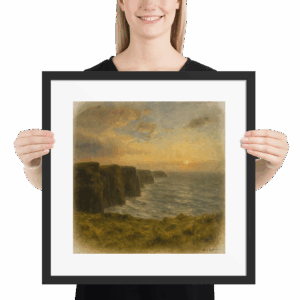 Cliffs of Moher oil painting framed poster