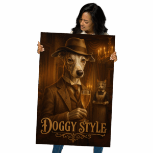 Whippet doggy style photo poster