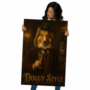 Collie doggy style photo poster