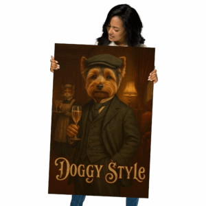 Yorkie doggy style photo poster