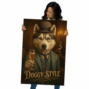 Husky doggy style photo poster