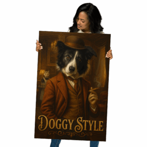 Border Collie doggy style photo poster
