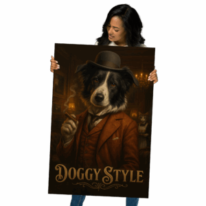 Border Collie doggy style photo poster